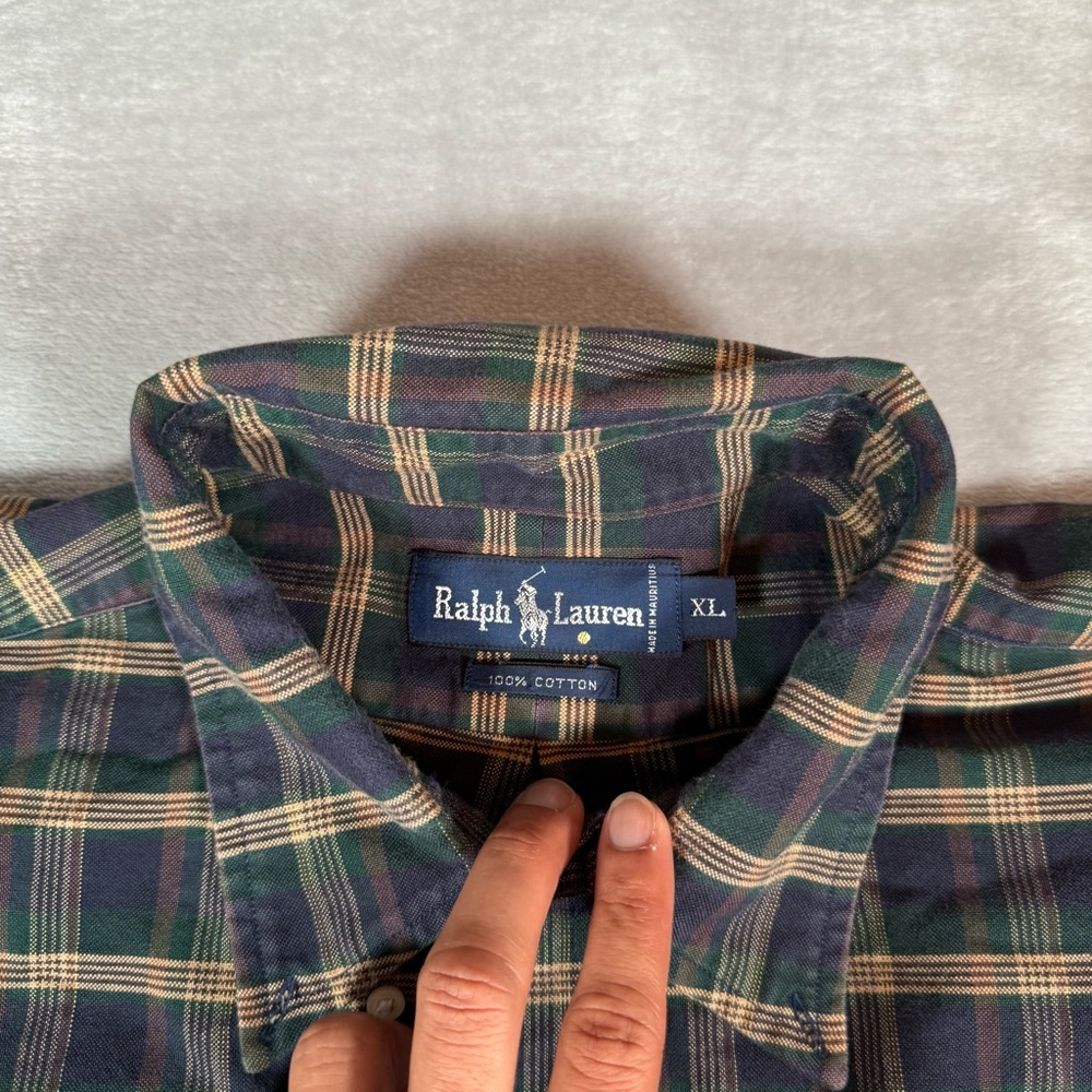 Vintage Polo Ralph Lauren Plaid Long Sleeve Button Shirt Mens XL Oversized Y2K - Picture 3 of 8